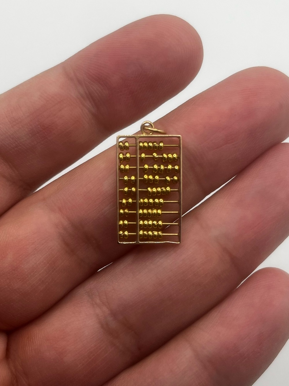 Vintage Yellow 14K Gold Articulated Abacus Charm/ Pendant